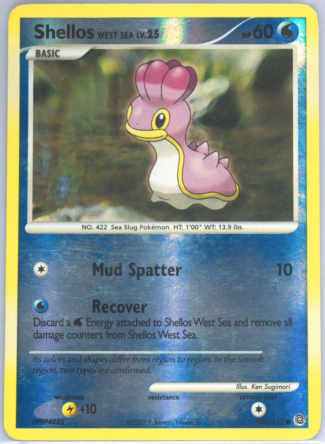 Shellos (West Sea)-Reverse Foil (107) 2007 Pokemon Diamond & Pearl Secret Wonders