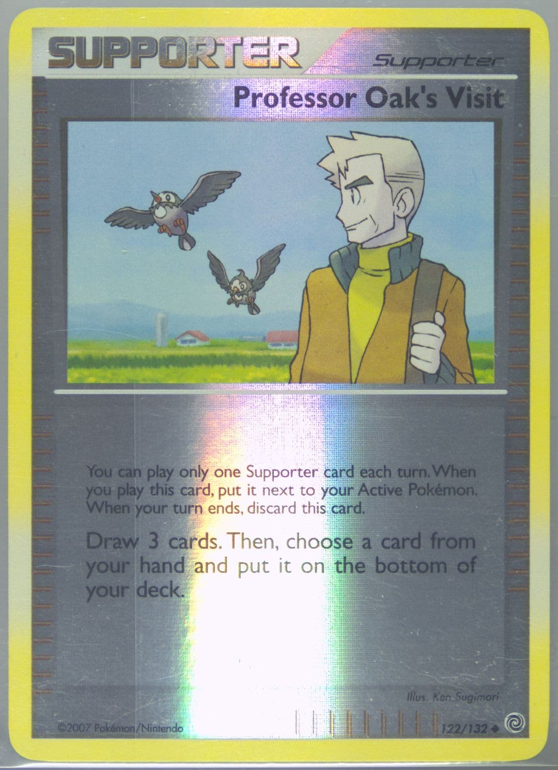 Professor Oak's Visit-Reverse Foil (122) 2007 Pokemon Diamond & Pearl Secret Wonders