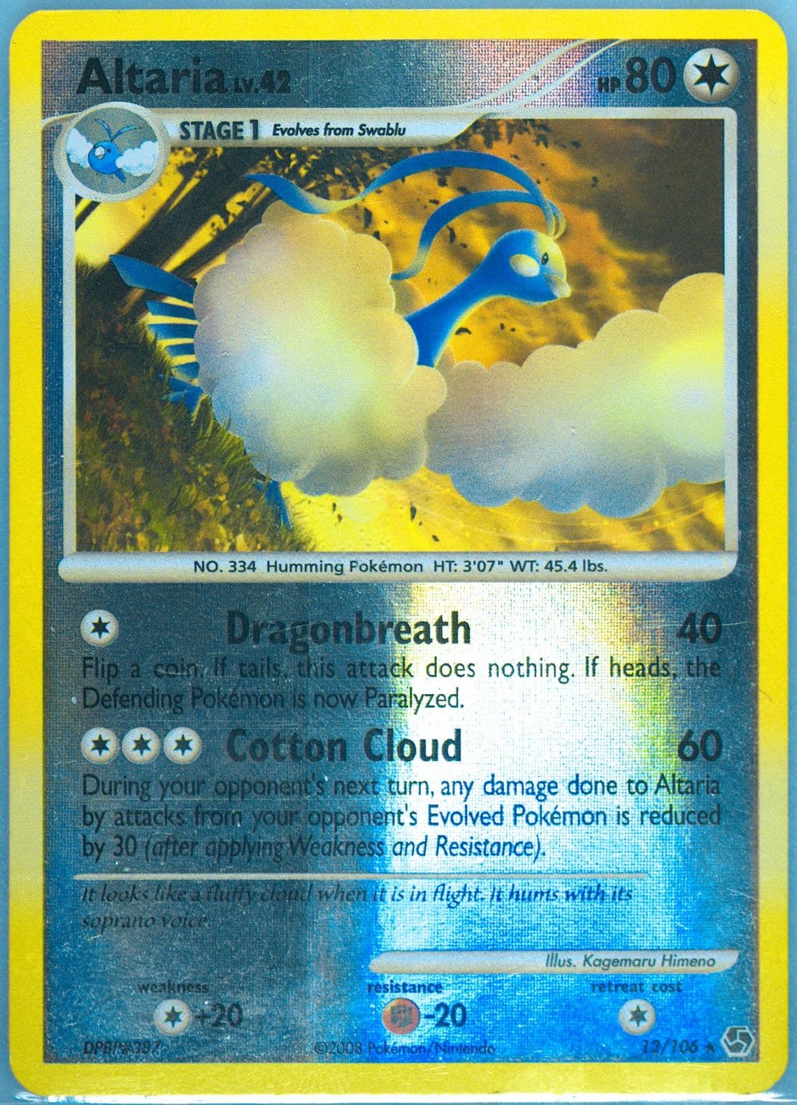 Altaria (12) 2008 Pokemon Diamond & Pearl Great Encounters