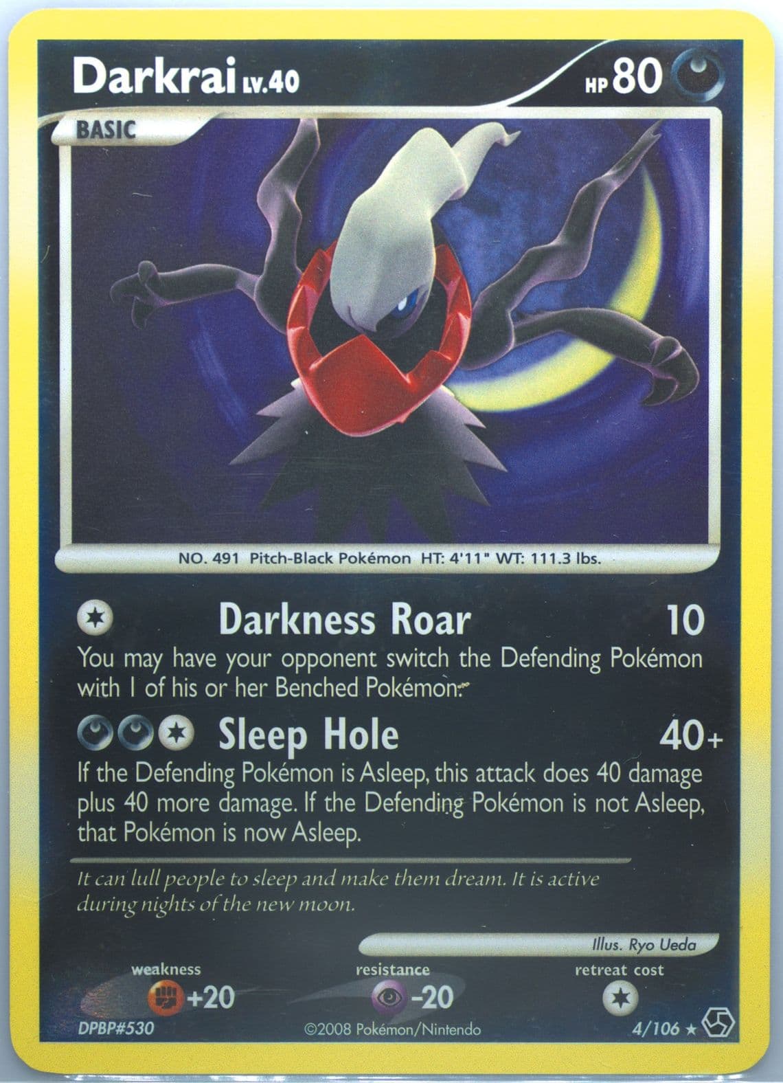 Darkrai-Reverse Foil (4) 2008 Pokemon Diamond & Pearl Great Encounters