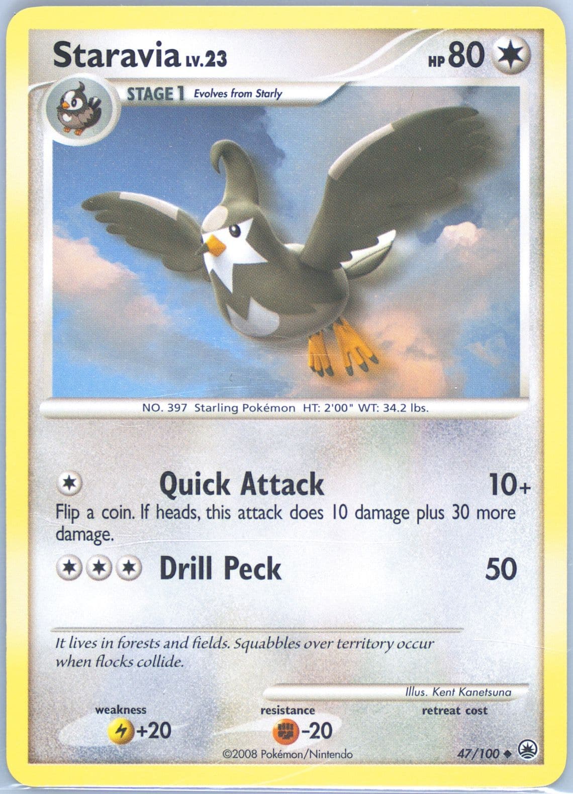 Staravia (47) 2008 Pokemon Diamond & Pearl Majestic Dawn