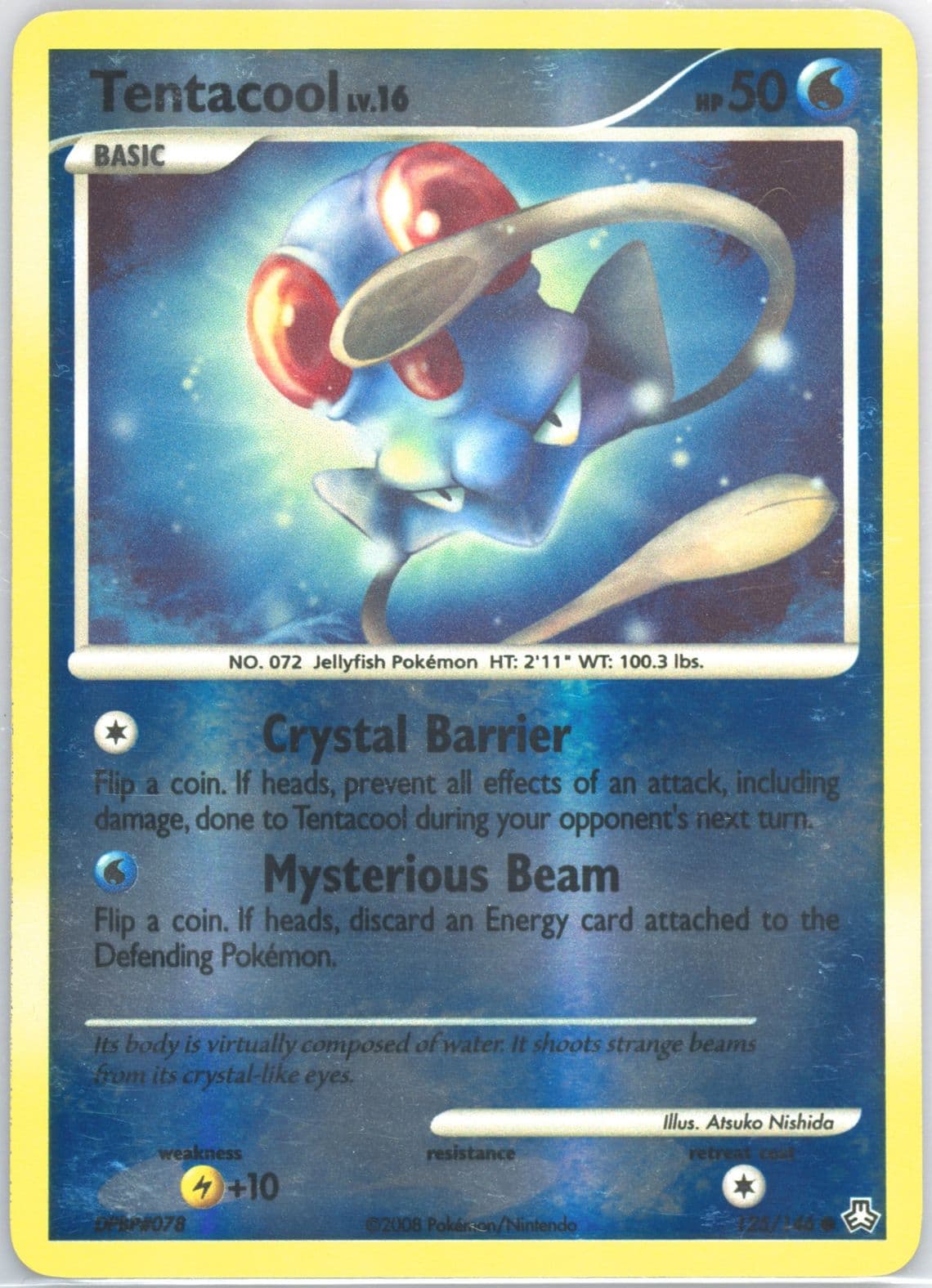 Tentacool-Reverse Foil (125) 2008 Pokemon Diamond & Pearl Legends Awakened
