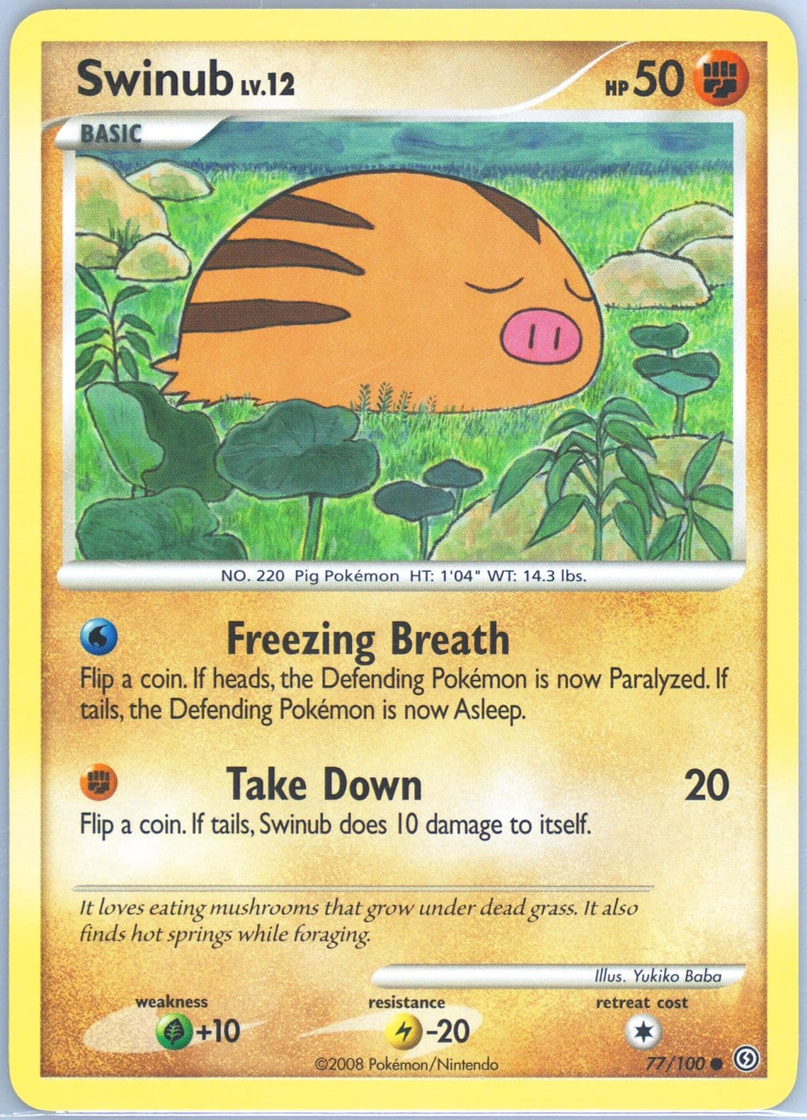Swinub (77) 2008 Pokemon Diamond & Pearl Stormfront