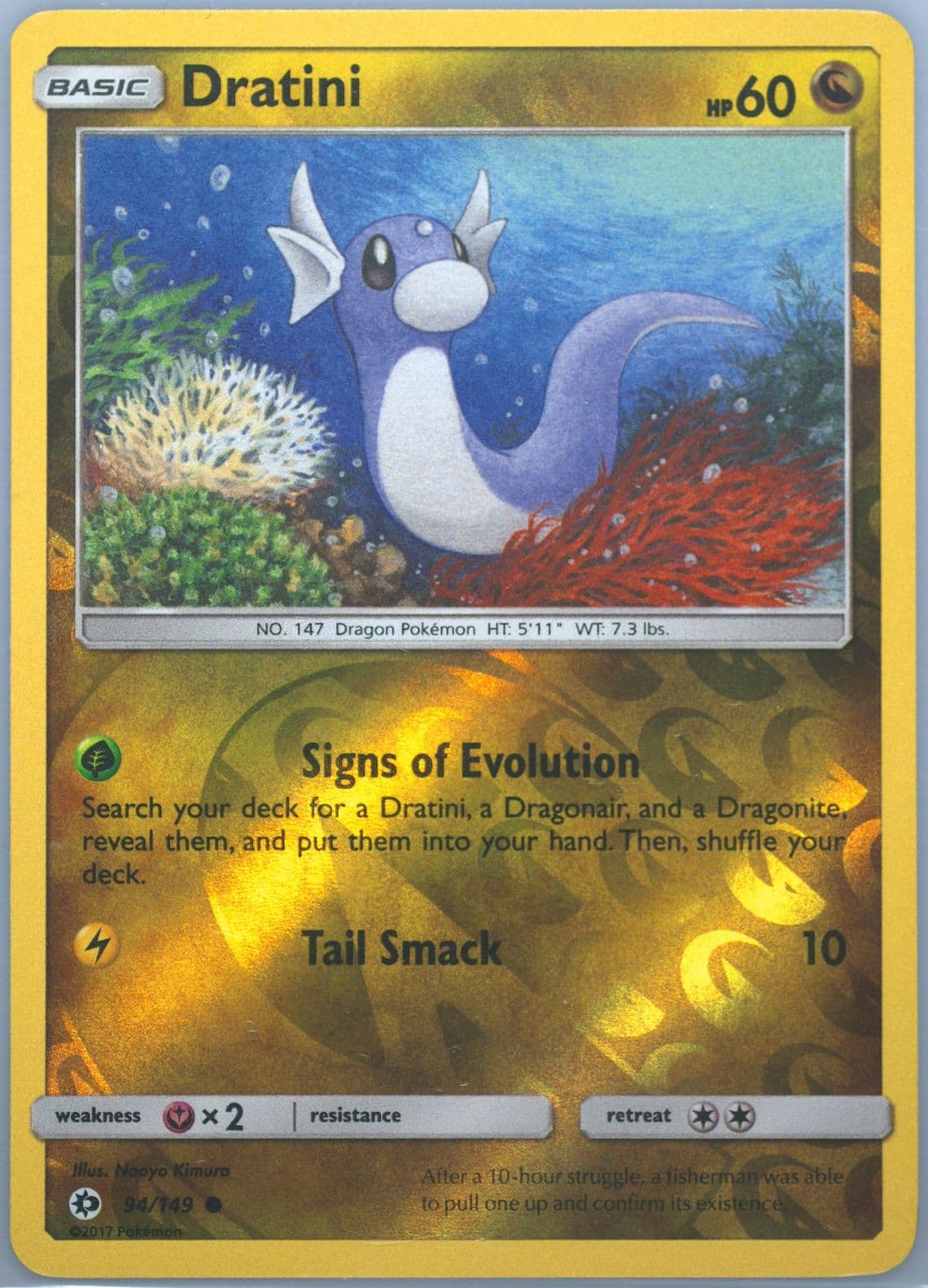 Dratini-Reverse Foil (94) 2017 Pokemon Sun & Moon