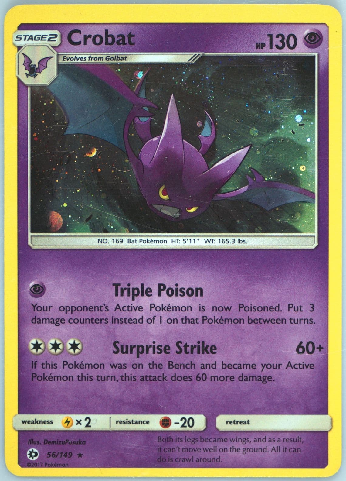 Crobat-Holo Cosmos-Guardians Rising Spooky Blisters (56) 2017 Pokemon Sun & Moon