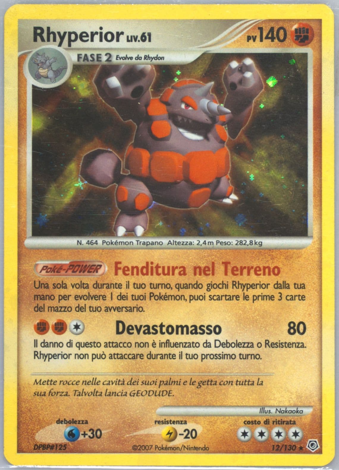 Rhyperior-Holo Italian (12) 2007 Pokemon Diamond & Pearl
