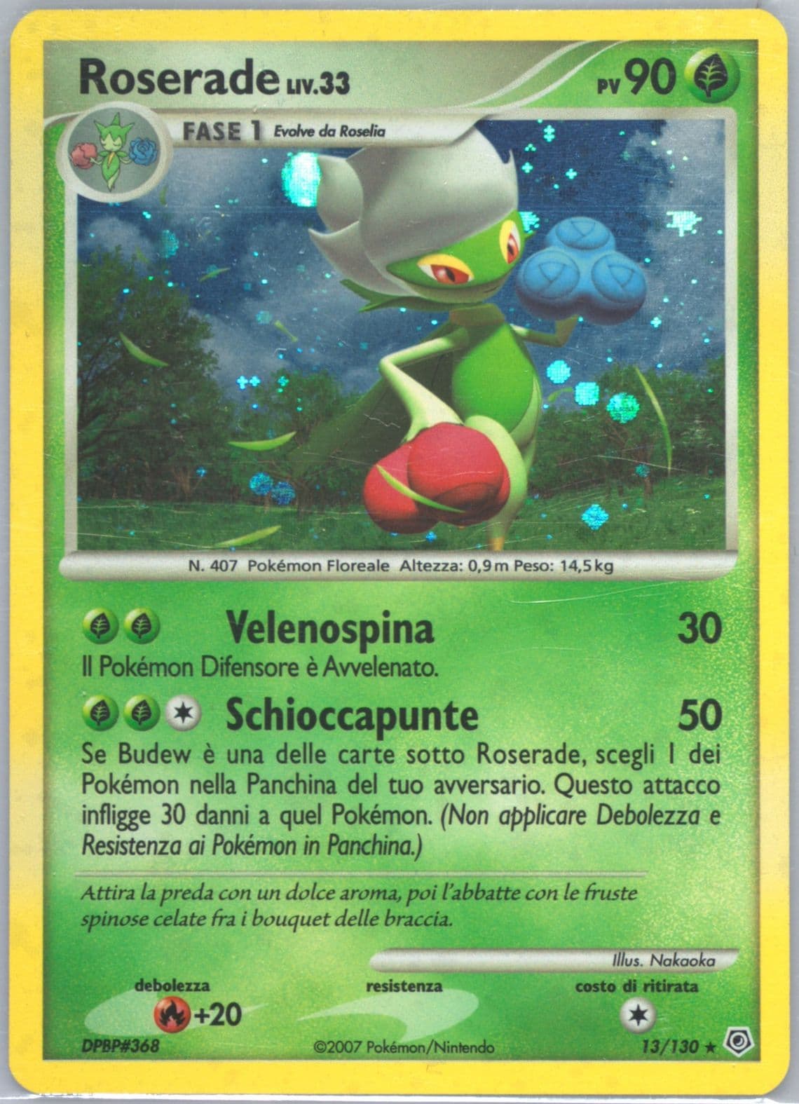 Roserade-Holo Italian (13) 2007 Pokemon Diamond & Pearl