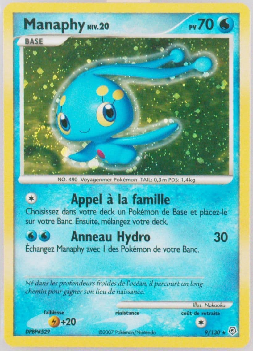 Manaphy-Holo French (9) 2007 Pokemon Diamond & Pearl