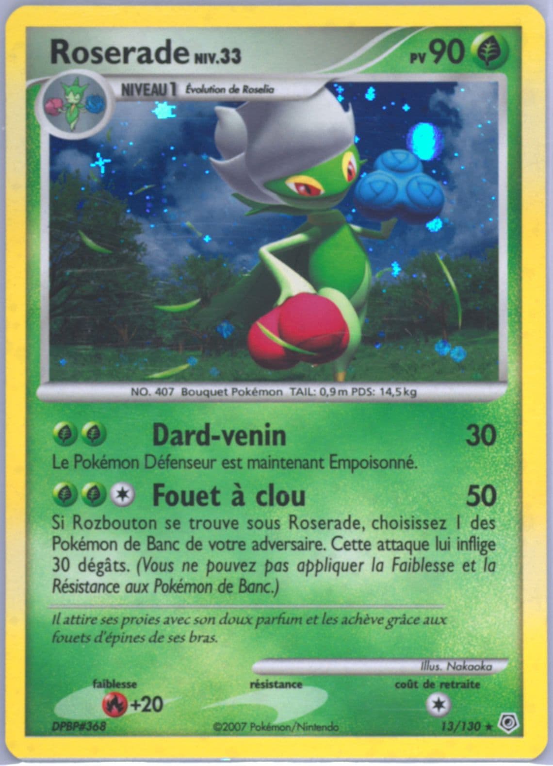 Roserade-Holo French (13) 2007 Pokemon Diamond & Pearl