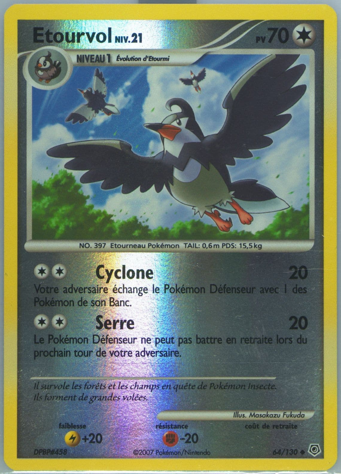 Etourvol-Reverse Foil French (64) 2007 Pokemon Diamond & Pearl