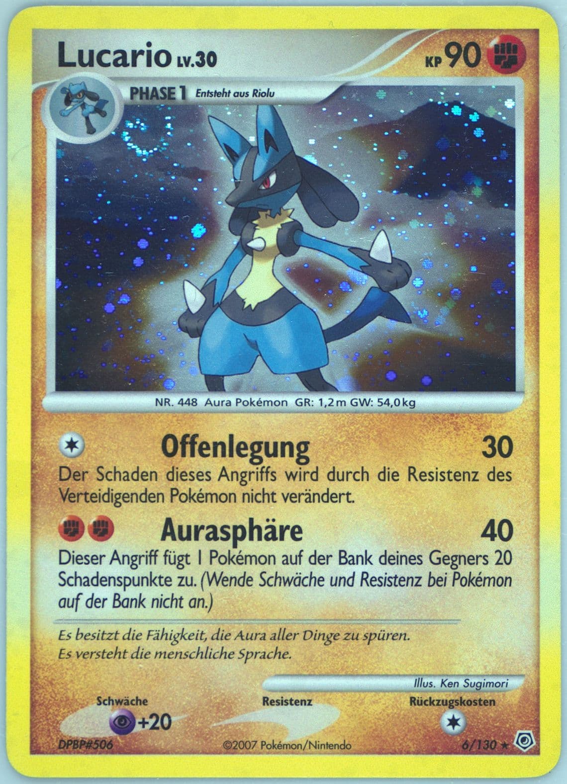 Lucario-Holo German (6) 2007 Pokemon Diamond & Pearl