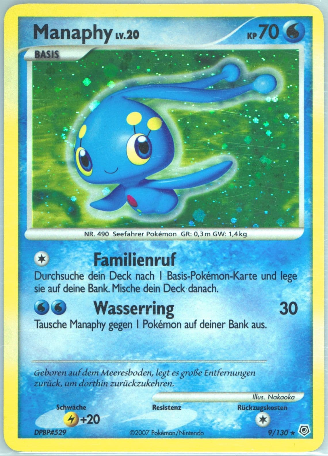 Manaphy-Holo German (9) 2007 Pokemon Diamond & Pearl