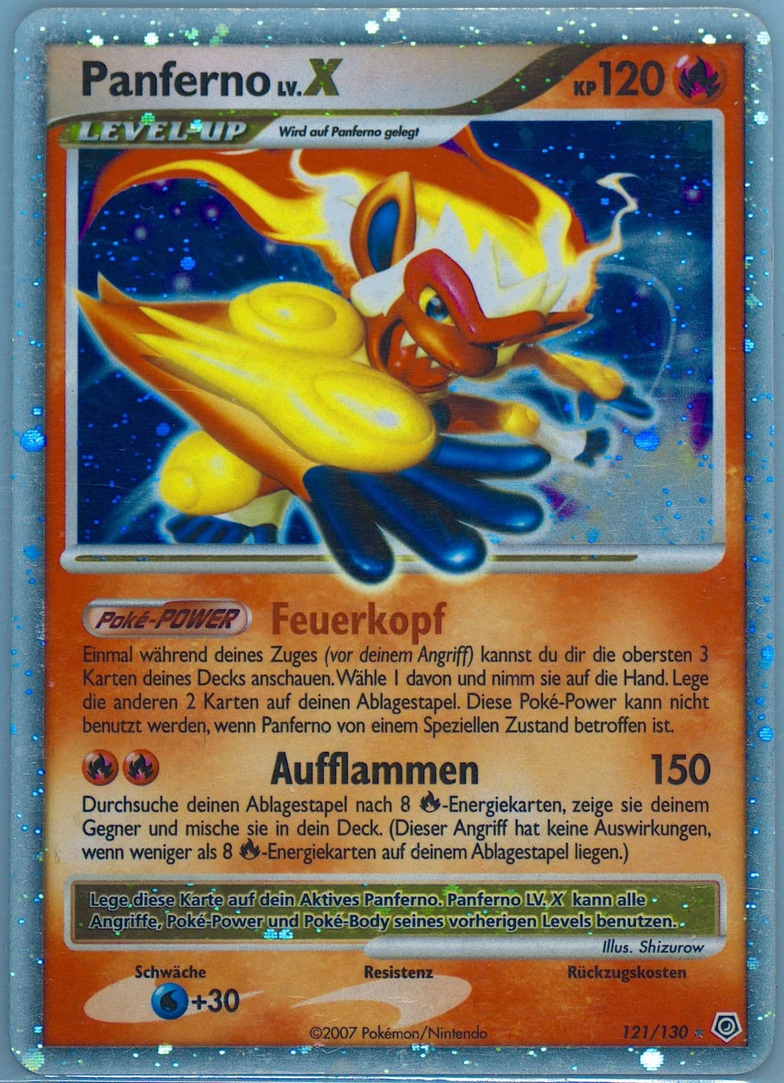 Panferno LV. X-Holo German (121) 2007 Pokemon Diamond & Pearl