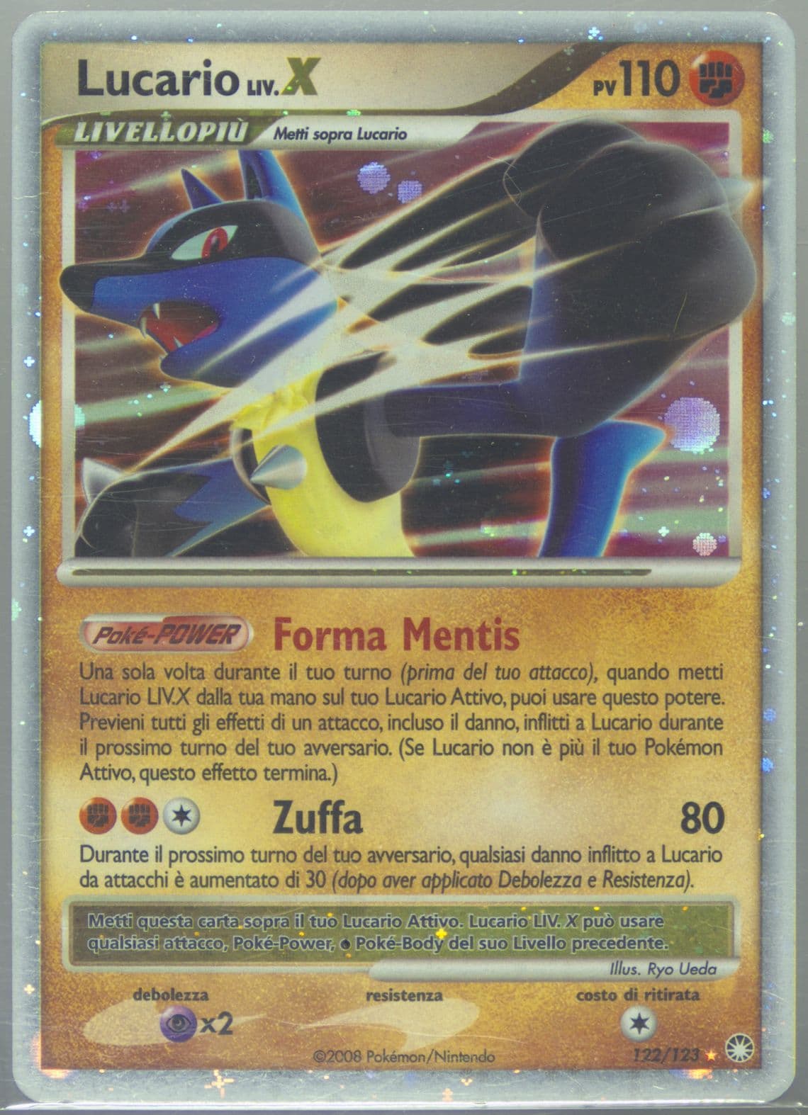Lucario LIV.X-Holo Italian (122) 2007 Pokemon Diamond & Pearl Mysterious Treasures