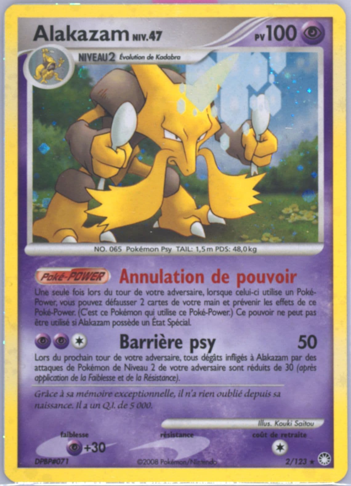 Alakazam-Holo (2) 2008 Pokemon French Diamond & Pearl Mysterious Treasures