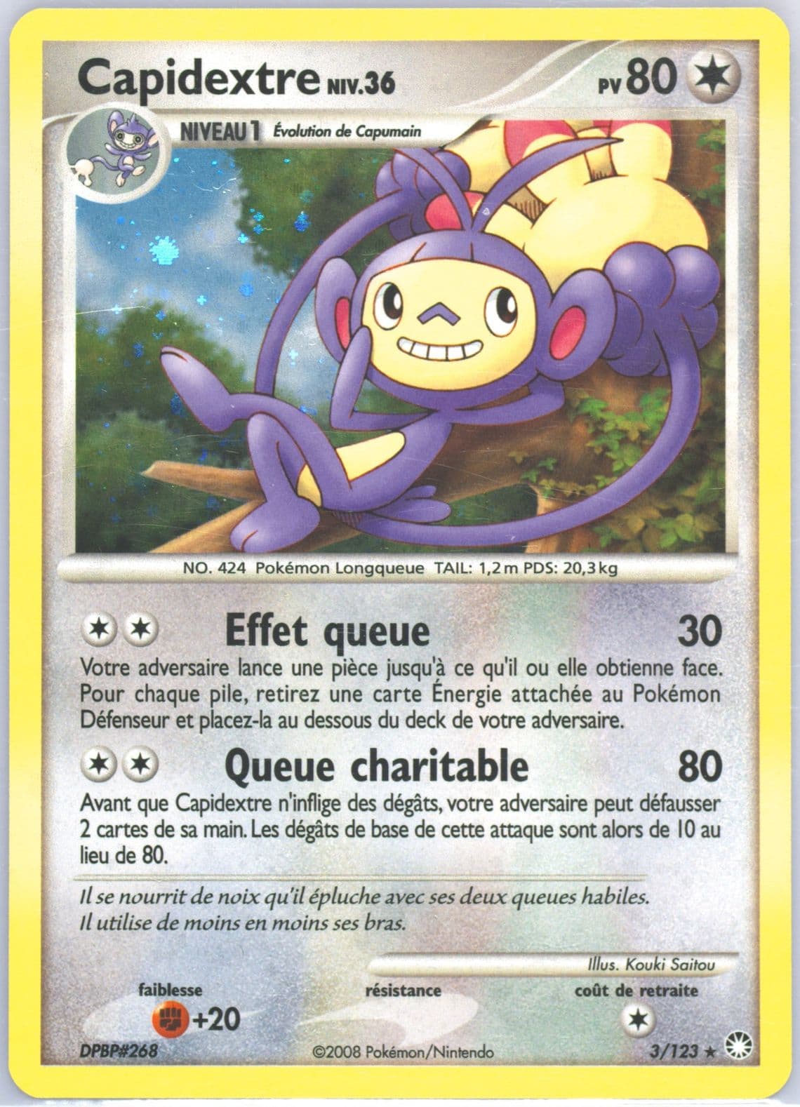 Capidextre-Holo (3) 2008 Pokemon French Diamond & Pearl Mysterious Treasures