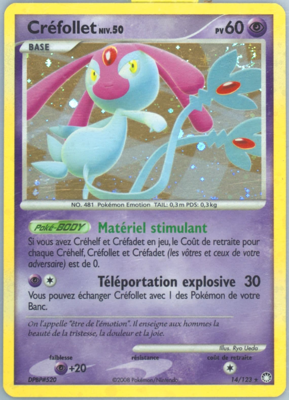 Crefollet-Holo (14) 2008 Pokemon French Diamond & Pearl Mysterious Treasures