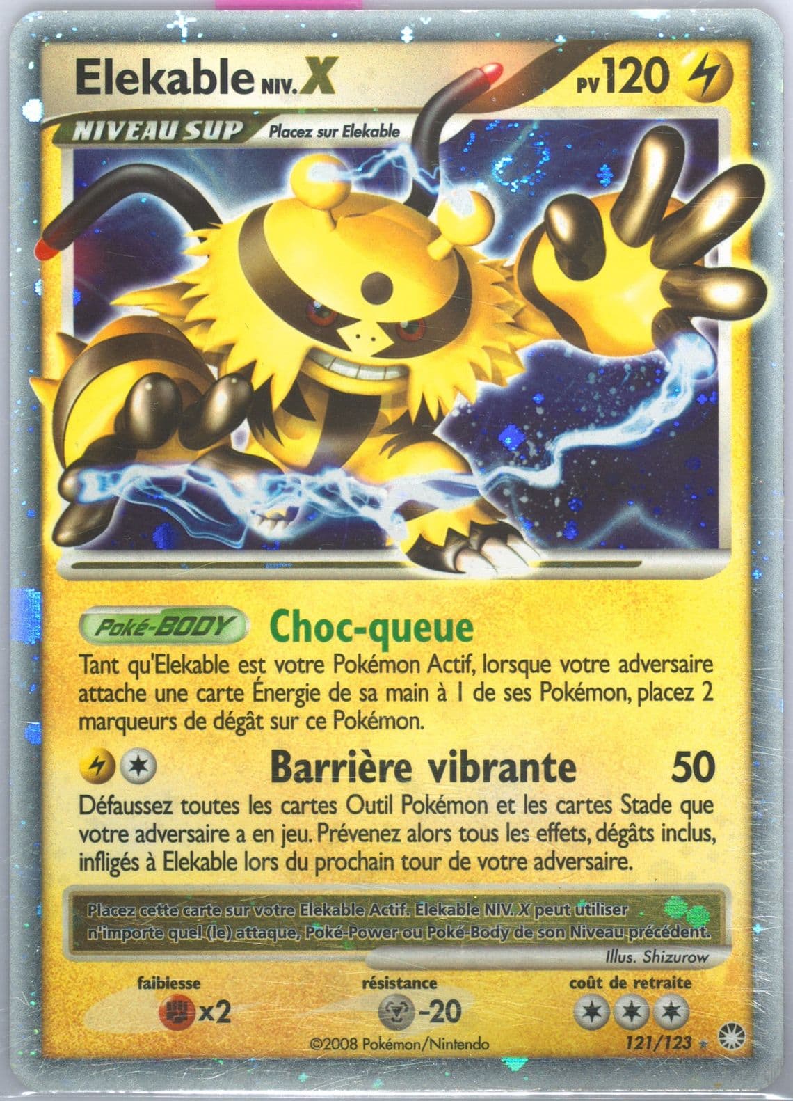 Elekable Niv.X-Holo (121) 2008 Pokemon French Diamond & Pearl Mysterious Treasures