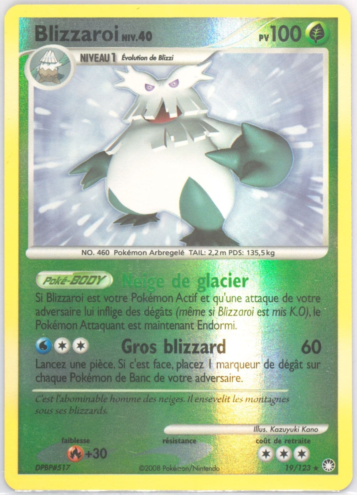 Blizzaroi-Reverse Foil (19) 2008 Pokemon French Diamond & Pearl Mysterious Treasures