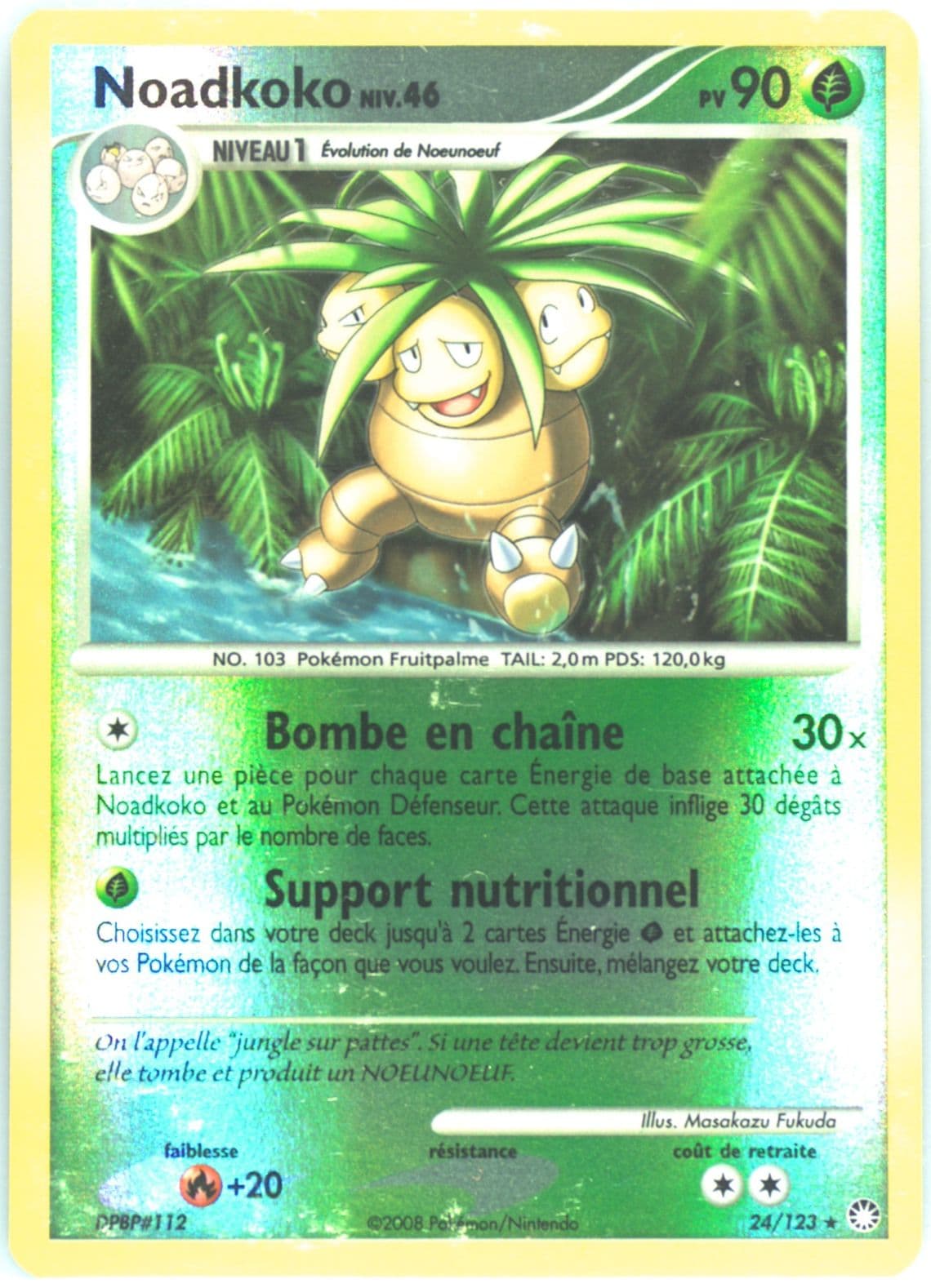 Noadkoko-Reverse Foil (24) 2008 Pokemon French Diamond & Pearl Mysterious Treasures