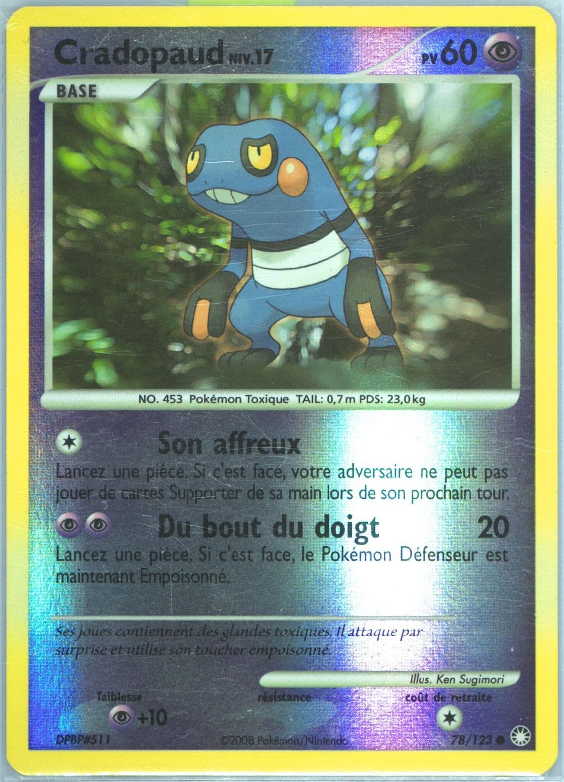 Cradopaud-Reverse Foil (78) 2008 Pokemon French Diamond & Pearl Mysterious Treasures