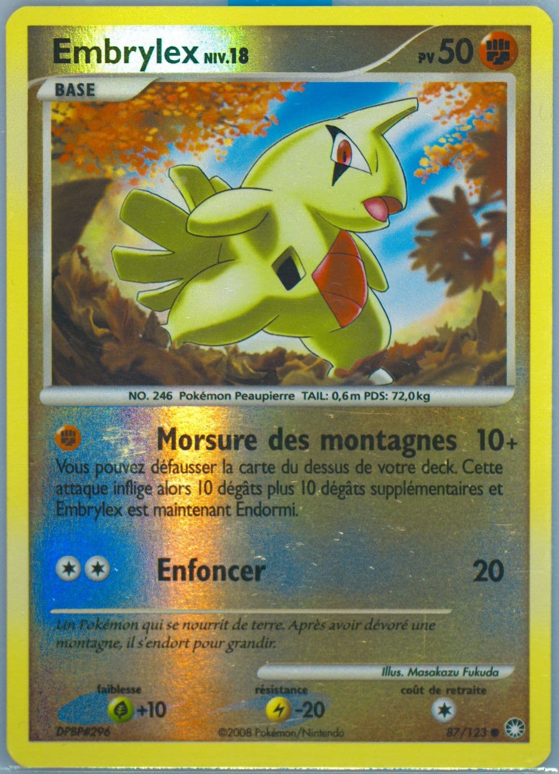Embrylex-Reverse Foil (87) 2008 Pokemon French Diamond & Pearl Mysterious Treasures