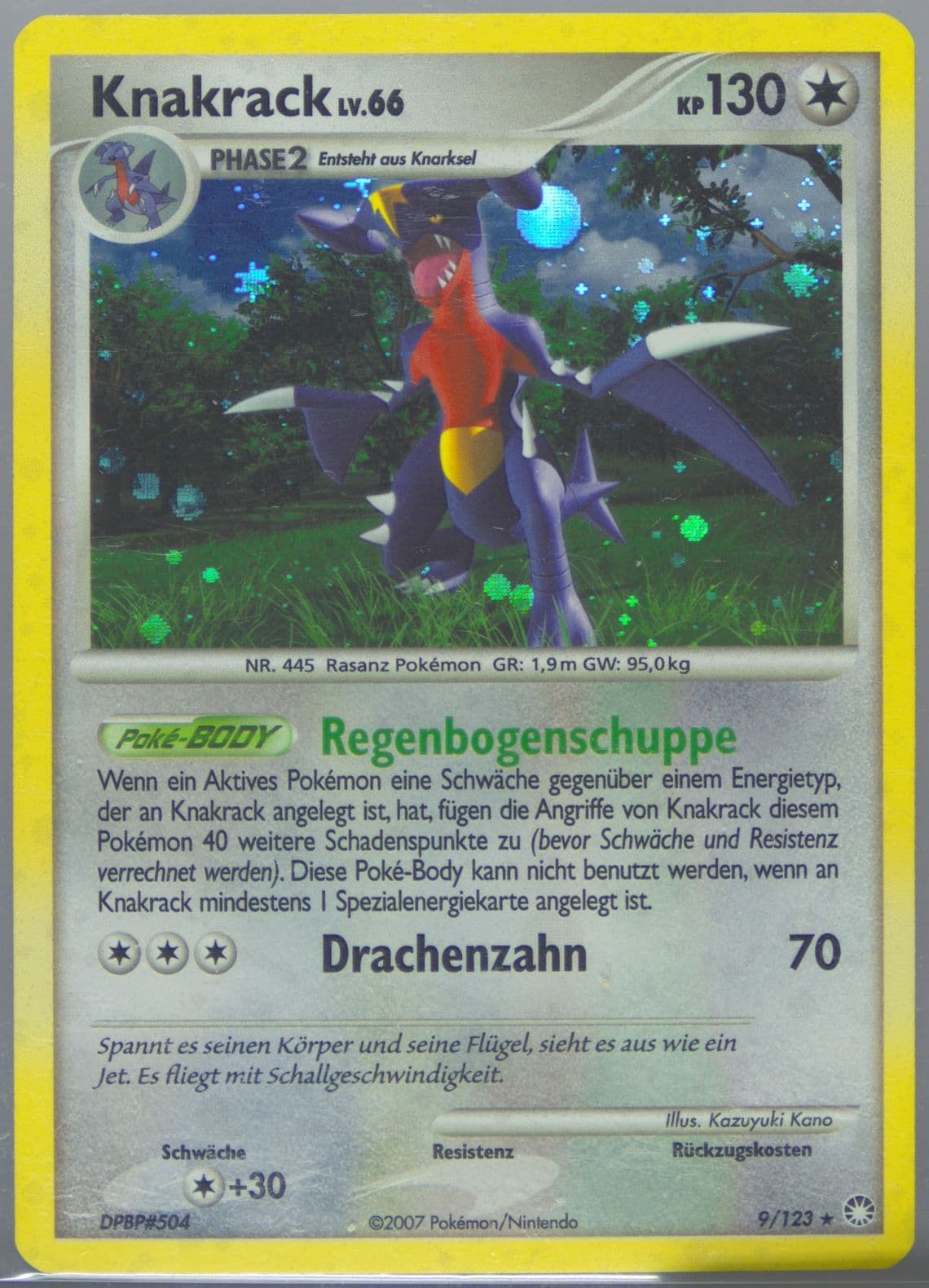 Knakrack-Holo German (9) 2007 Pokemon Diamond & Pearl Mysterious Treasures
