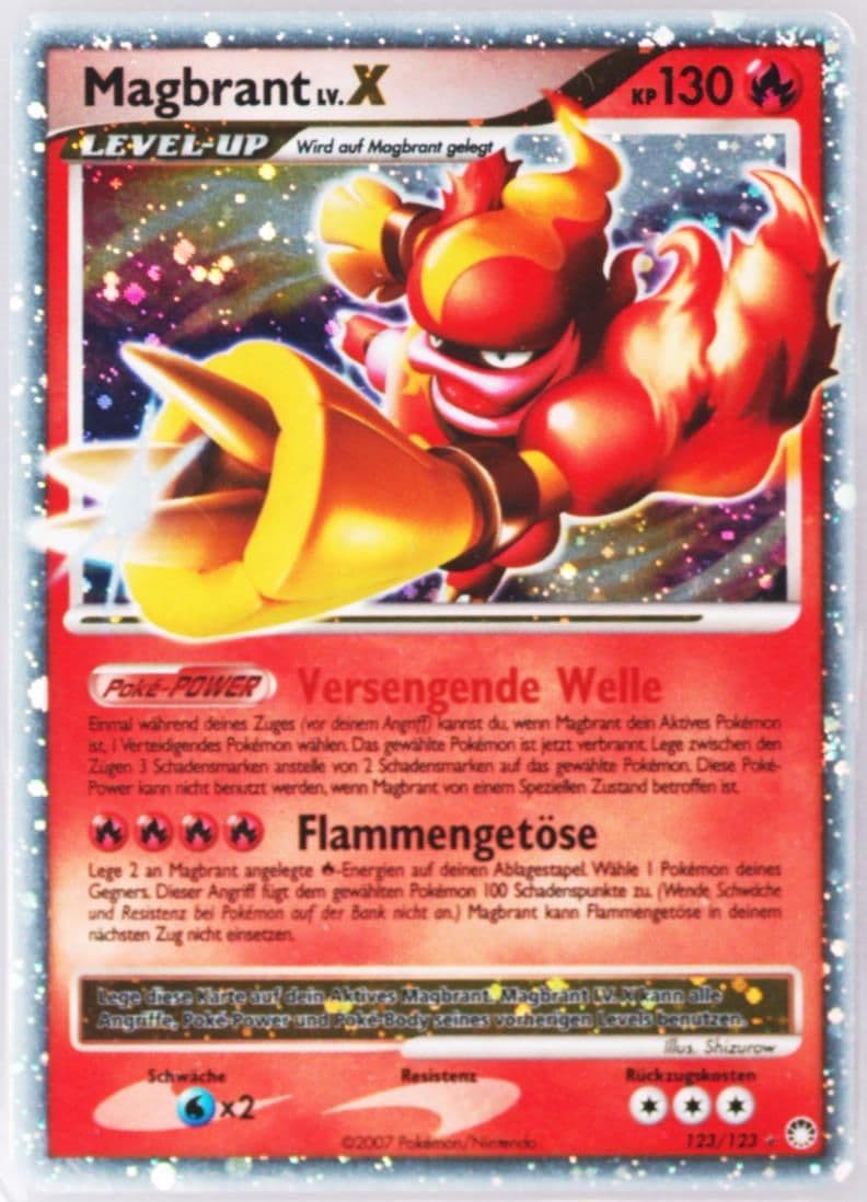 Magbrant LV. X-Holo German (123) 2007 Pokemon Diamond & Pearl Mysterious Treasures