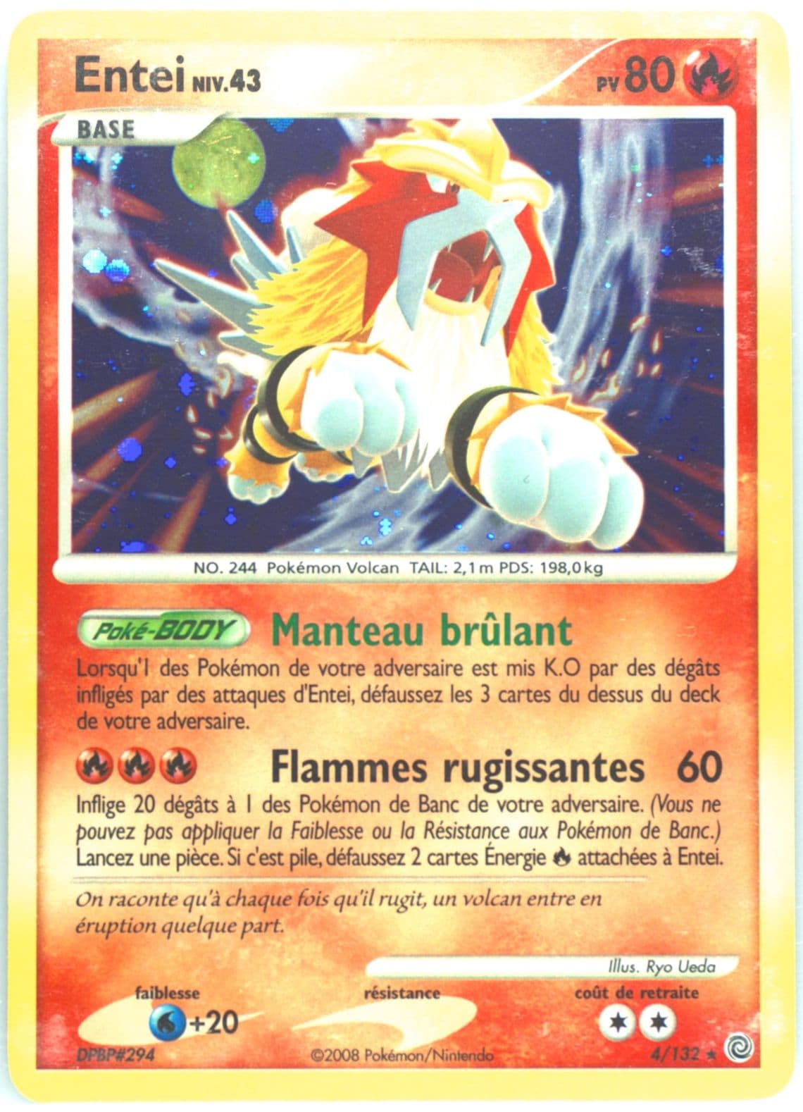 Entei-Holo (4) 2008 Pokemon French Diamond & Pearl Secret Wonders
