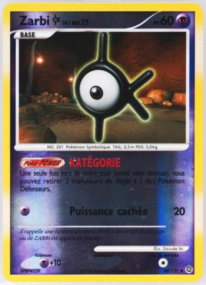 Zarbi K-Reverse Foil (68) 2008 Pokemon French Diamond & Pearl Secret Wonders