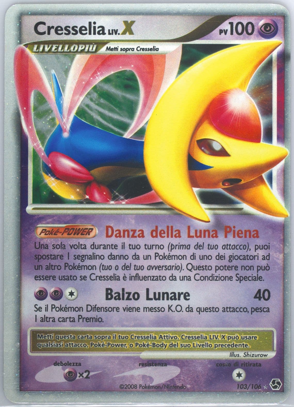 Cresselia LIV.X-Holo Italian (103) 2008 Pokemon Diamond & Pearl Great Encounters