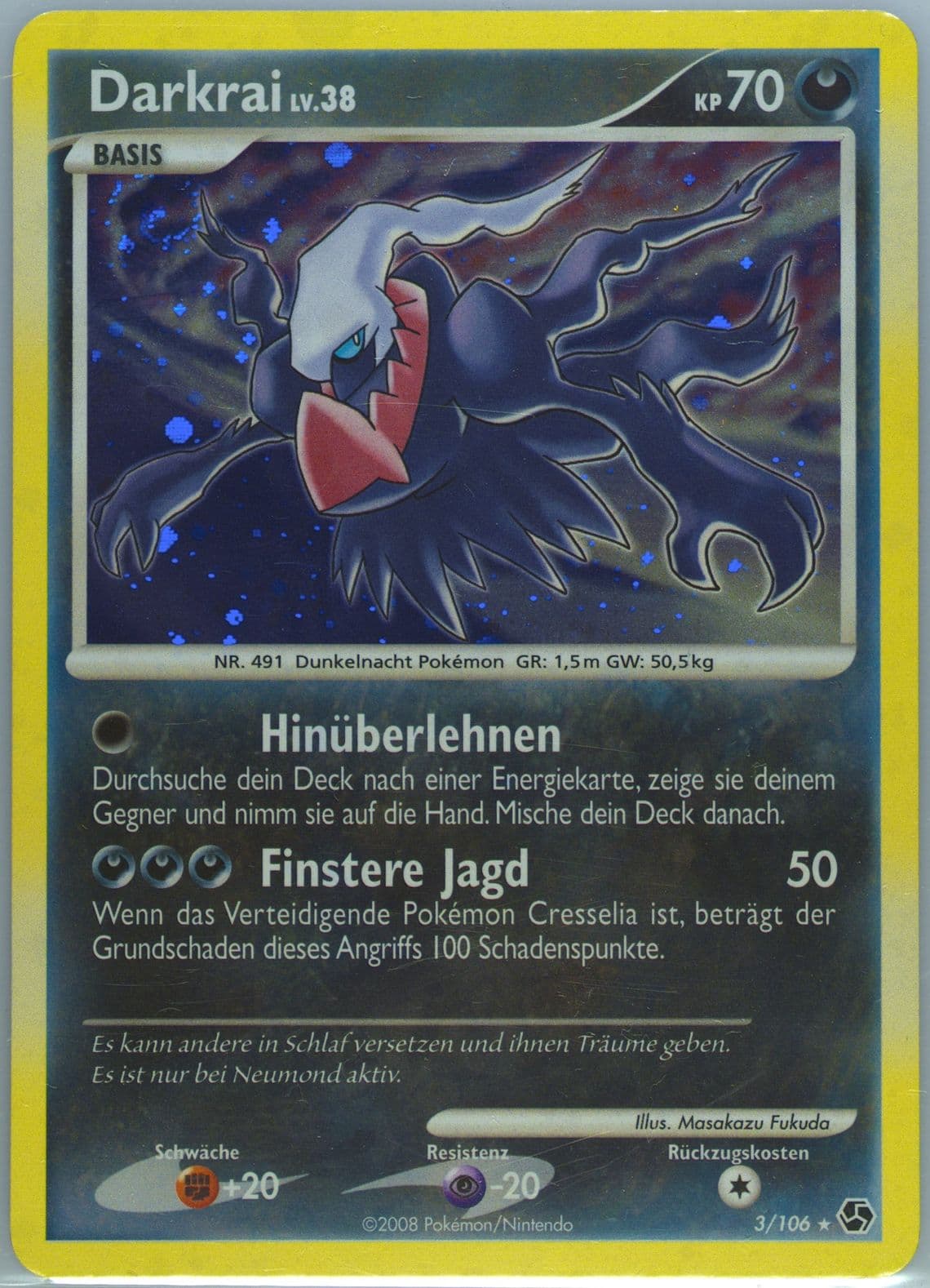 Darkrai-Holo German (3) 2008 Pokemon Diamond & Pearl Great Encounters