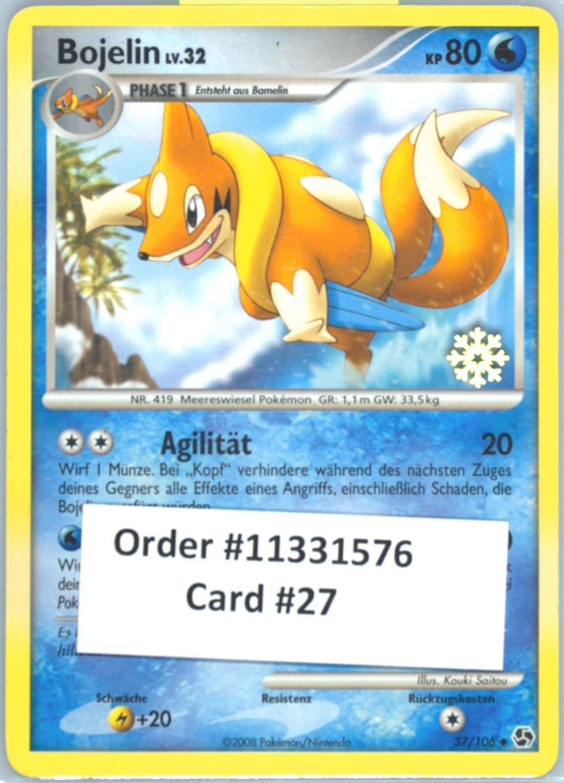 Bojelin German (37) 2008 Pokemon Diamond & Pearl Great Encounters