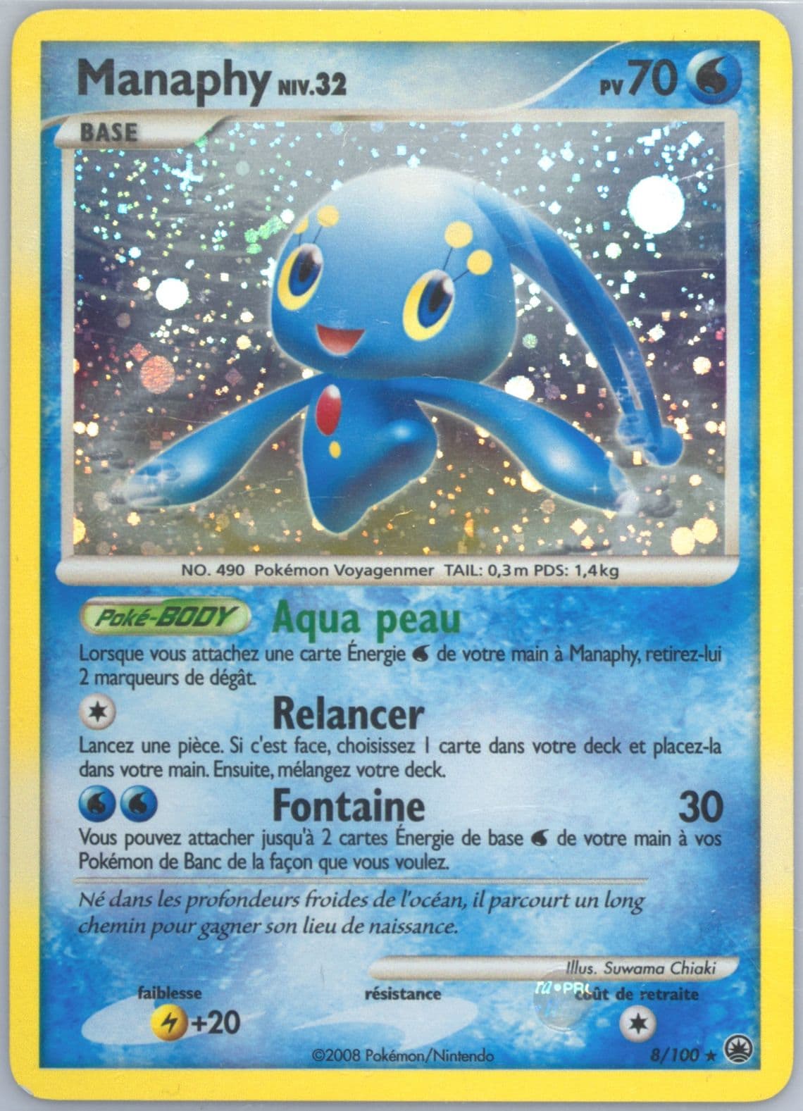 Manaphy-Holo French (8) 2008 Pokemon Diamond & Pearl Majestic Dawn