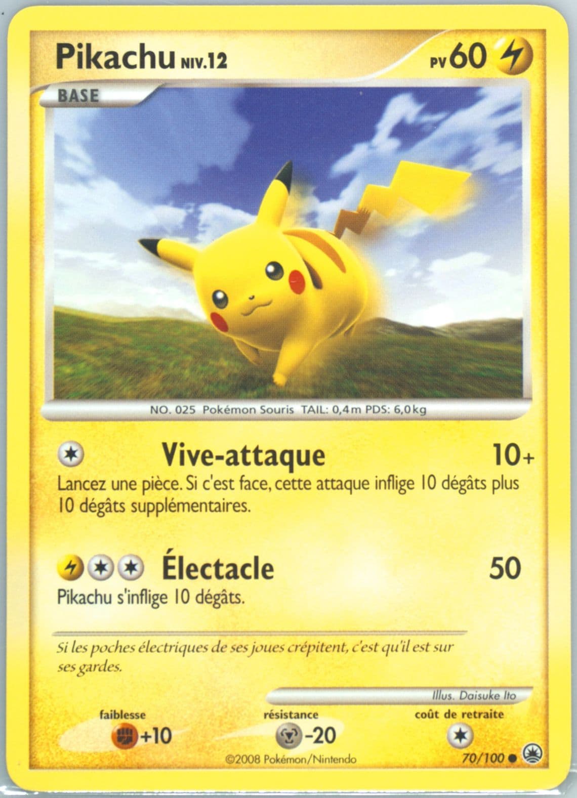 Pikachu French (70) 2008 Pokemon Diamond & Pearl Majestic Dawn