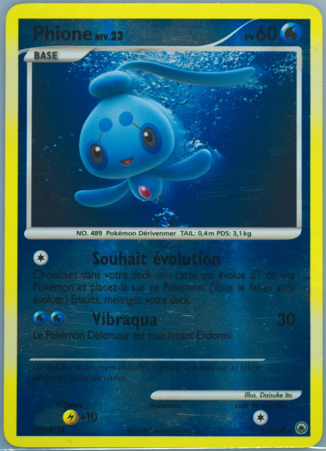 Phione-Reverse Foil French (12) 2008 Pokemon Diamond & Pearl Majestic Dawn