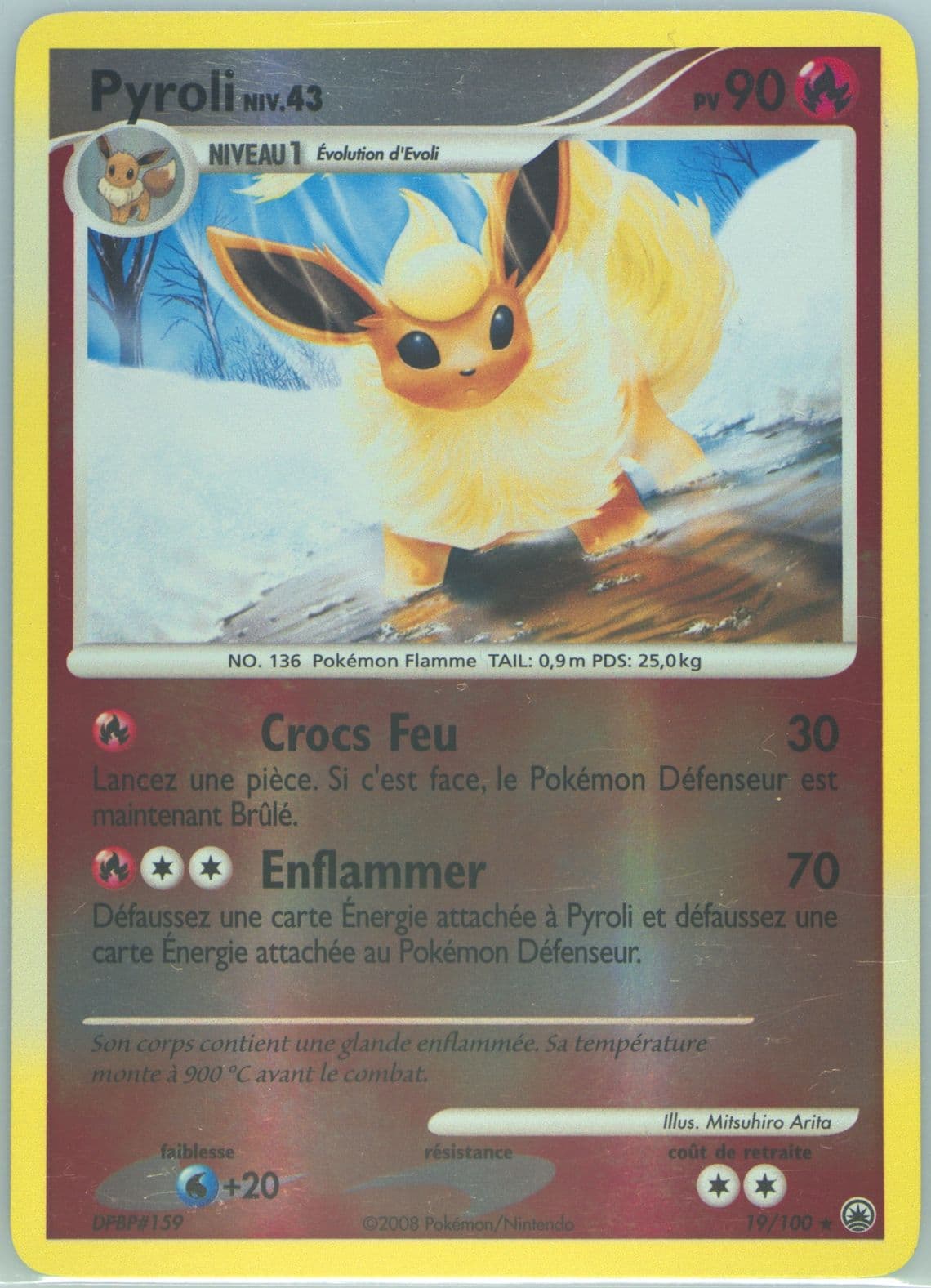 Pyroli-Reverse Foil French (19) 2008 Pokemon Diamond & Pearl Majestic Dawn