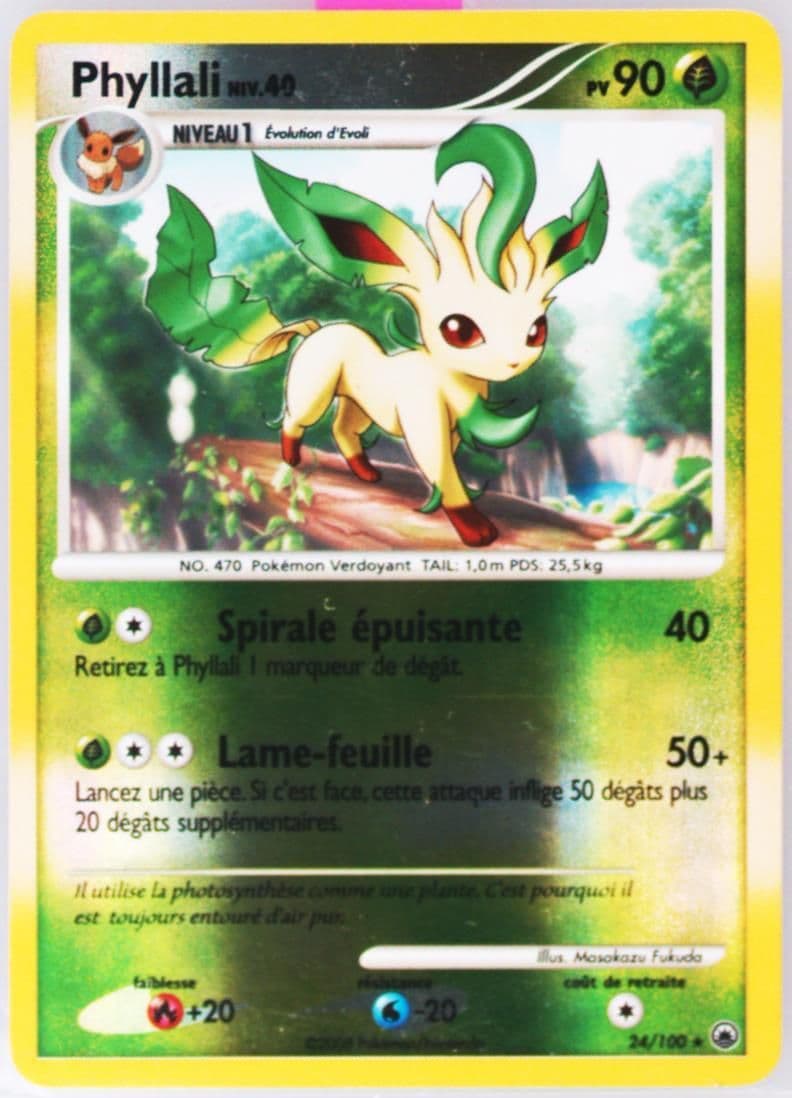 Phyllali-Reverse Foil French (24) 2008 Pokemon Diamond & Pearl Majestic Dawn