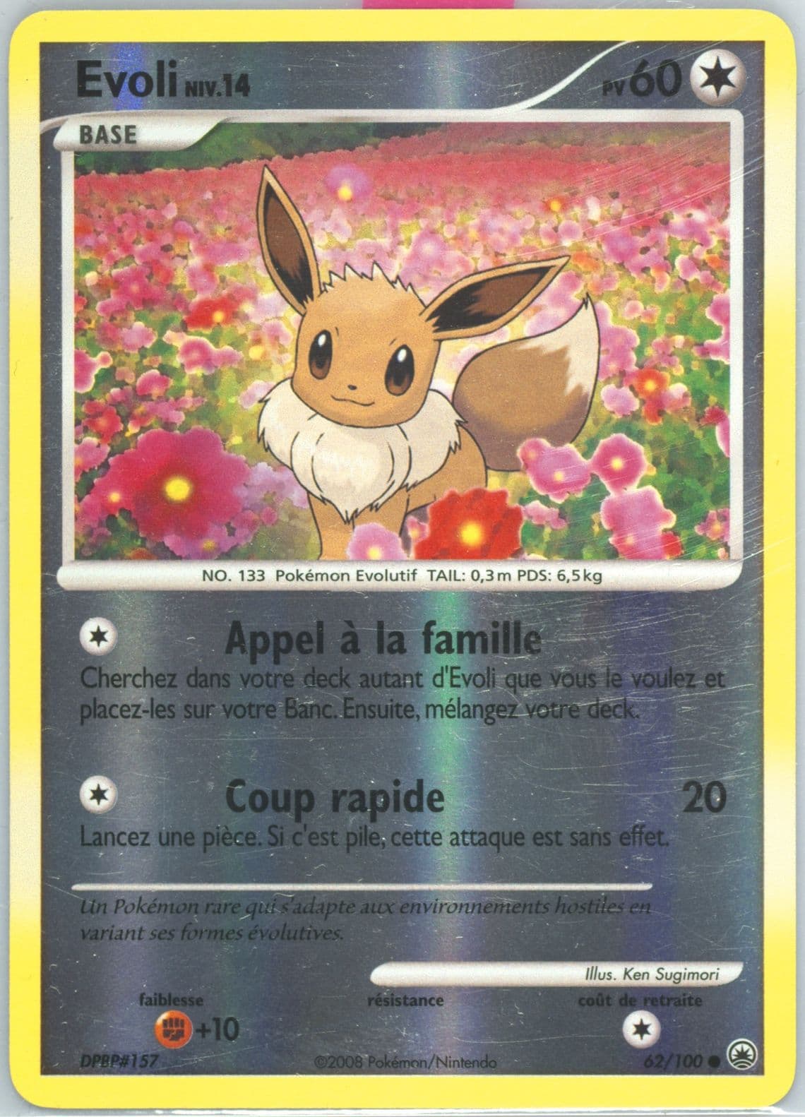 Evoli-Reverse Foil French (62) 2008 Pokemon Diamond & Pearl Majestic Dawn