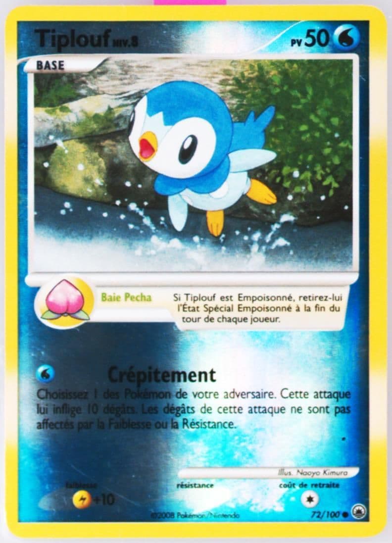 Tiplouf-Reverse Foil French (72) 2008 Pokemon Diamond & Pearl Majestic Dawn