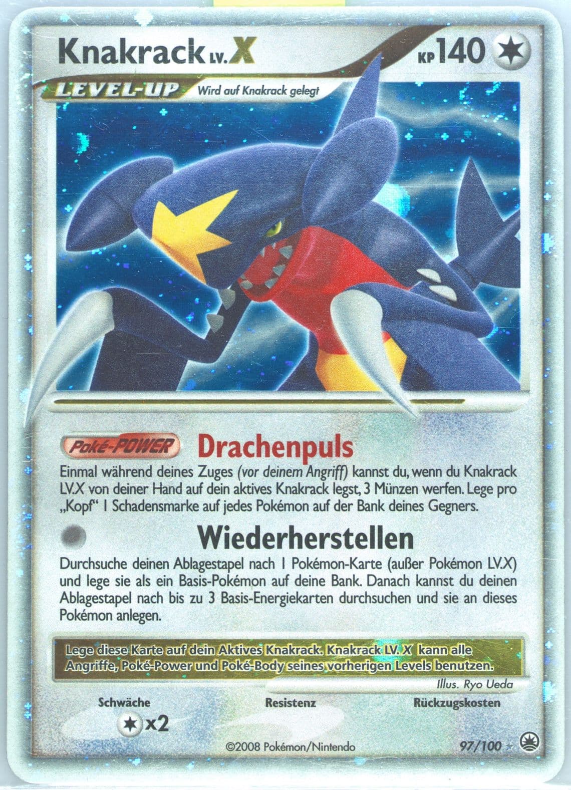 Knakrack LV. X-Holo German (97) 2008 Pokemon Diamond & Pearl Majestic Dawn