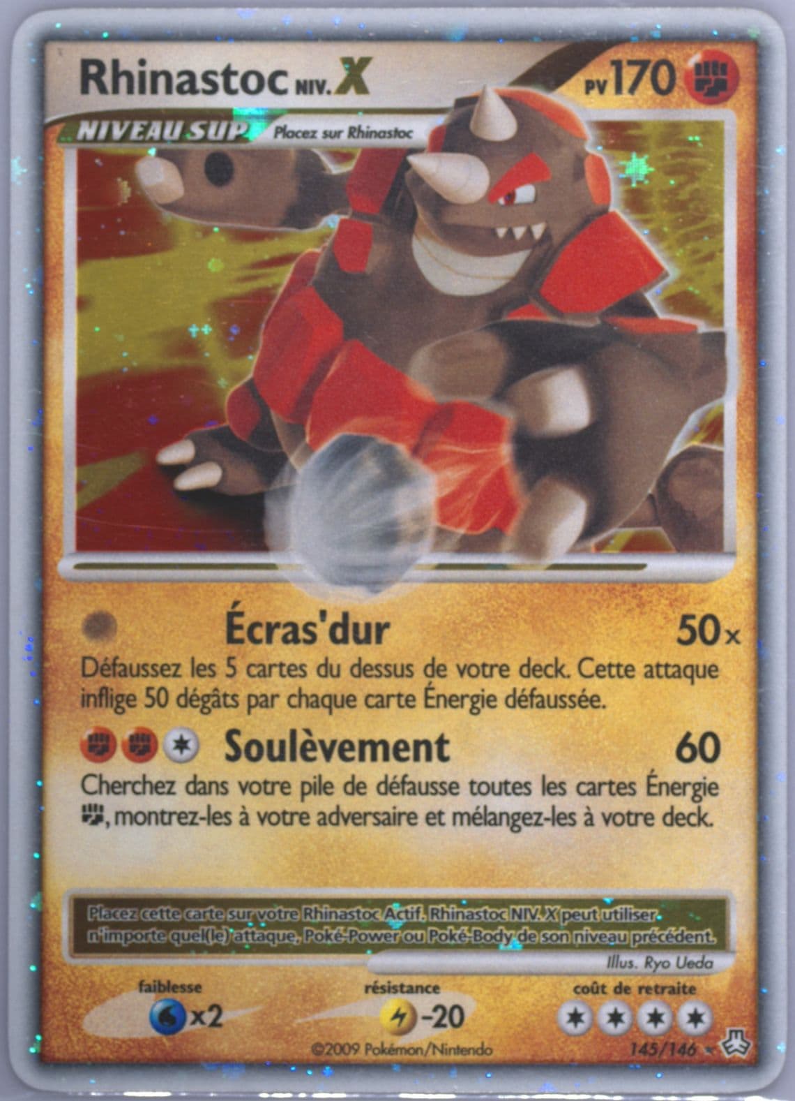 Rhinastoc Niv.X-Holo (145) 2009 Pokemon French Diamond & Pearl Legends Awakened