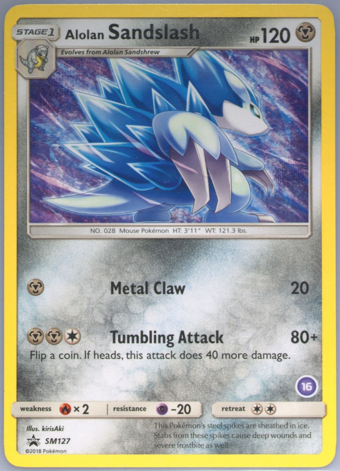 Alolan Sandslash (16) 2018 Pokemon Sun & Moon Trainer Kit Alolan Sandslash Half Deck