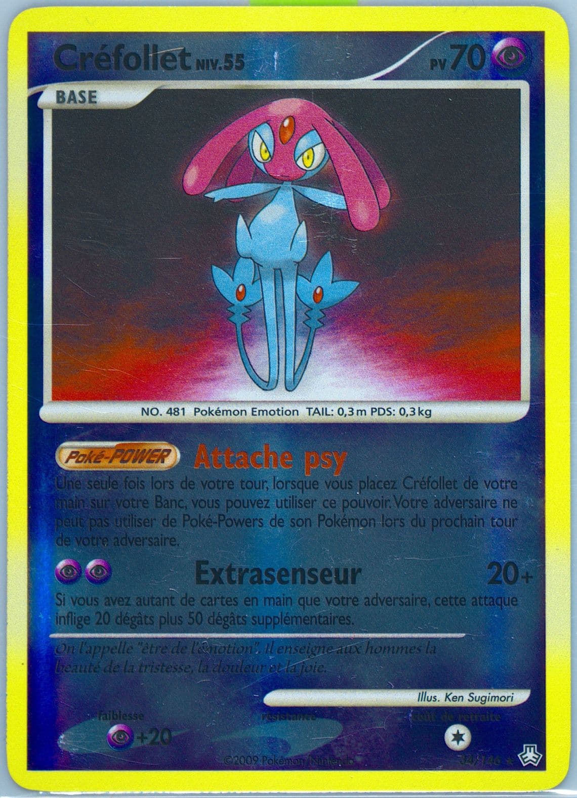 Crefollet-Reverse Foil (34) 2009 Pokemon French Diamond & Pearl Legends Awakened