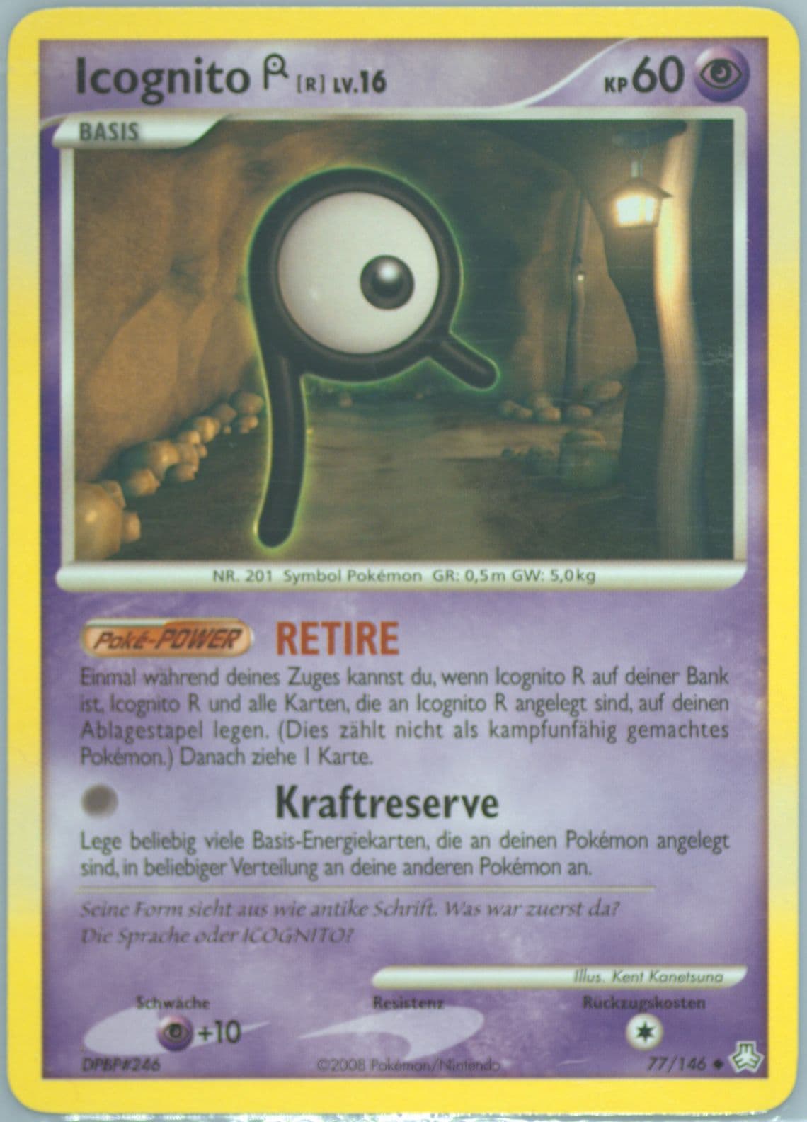 Icognito R German (77) 2008 Pokemon Diamond & Pearl Legends Awakened
