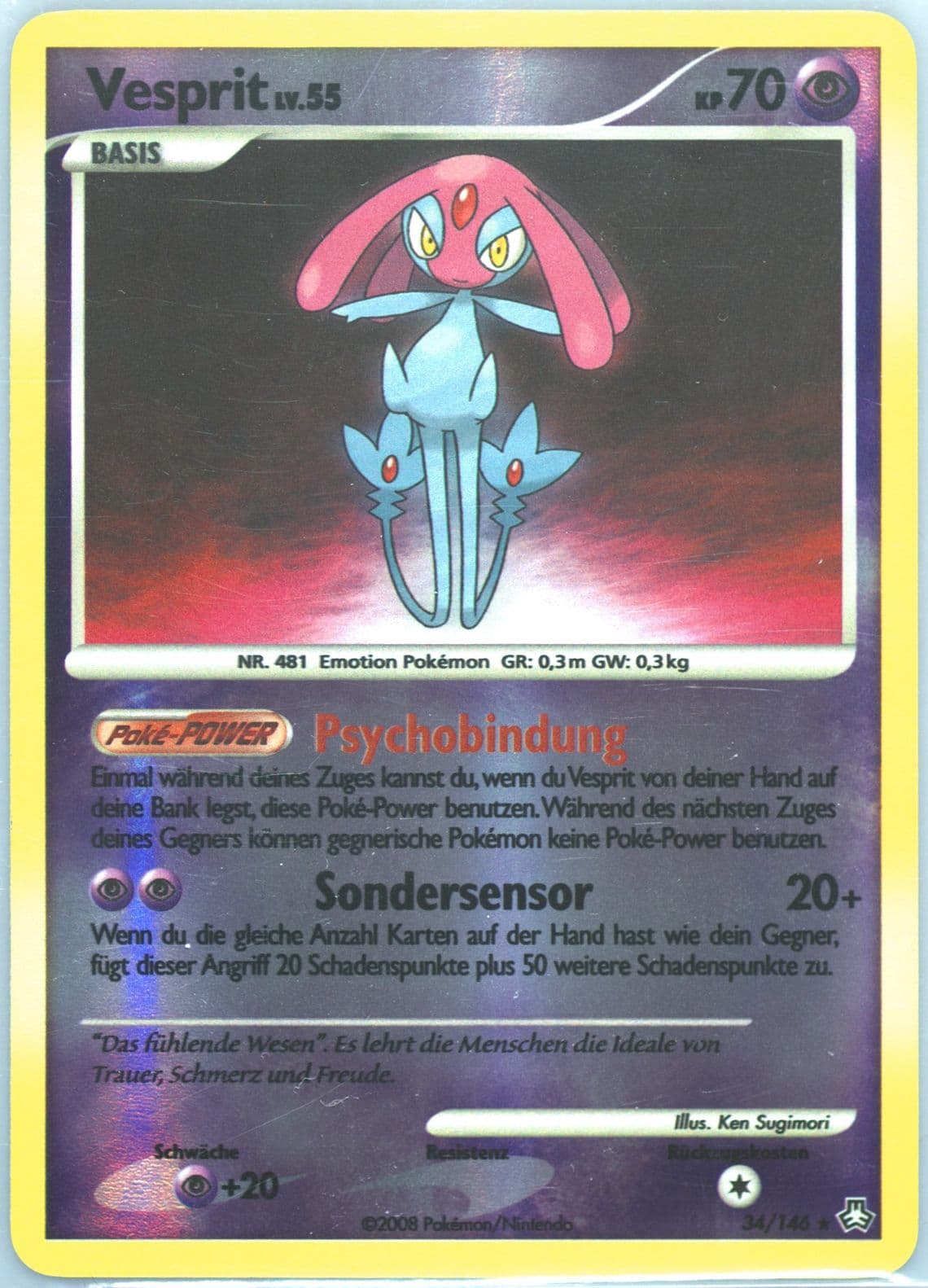 Vesprit-Reverse Foil German (34) 2008 Pokemon Diamond & Pearl Legends Awakened