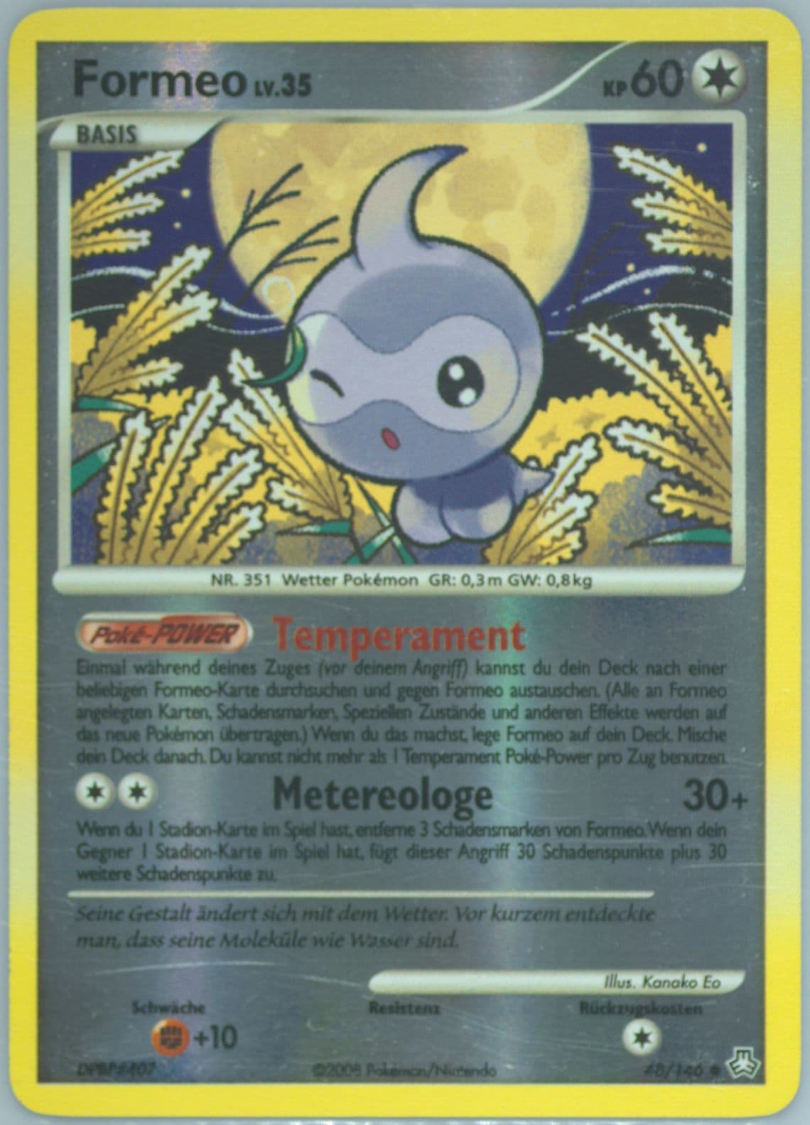 Formeo-Reverse Foil German (48) 2008 Pokemon Diamond & Pearl Legends Awakened