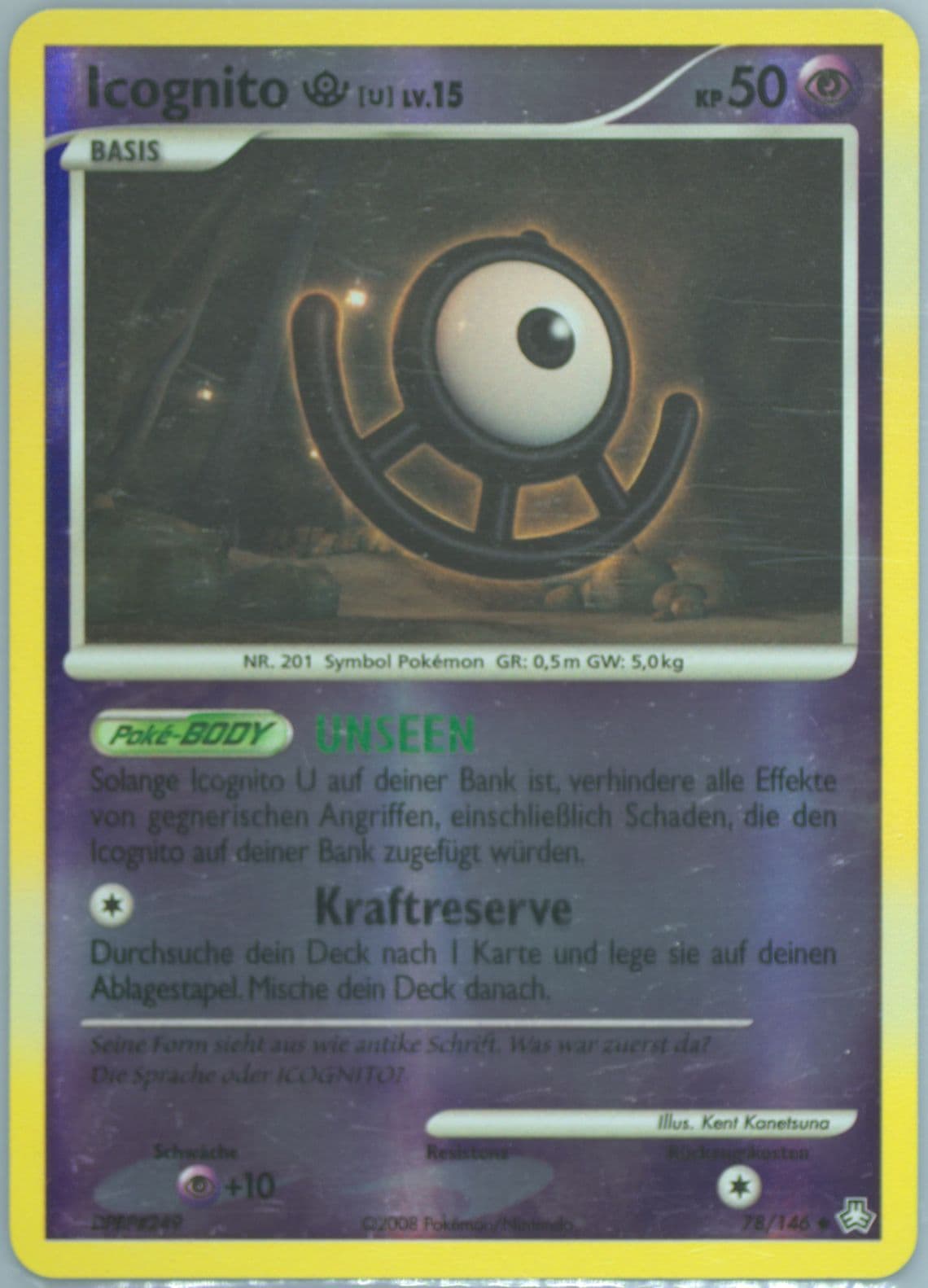 Icognito U-Reverse Foil German (78) 2008 Pokemon Diamond & Pearl Legends Awakened