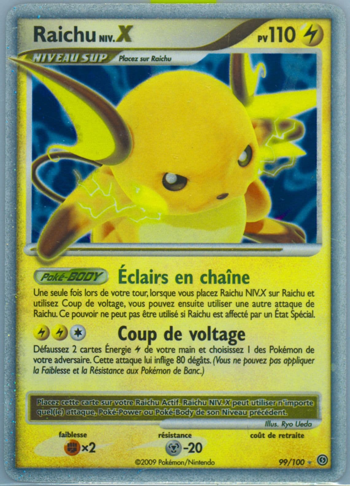 Raichu Niv.X-Holo (99) 2009 Pokemon French Diamond & Pearl Stormfront