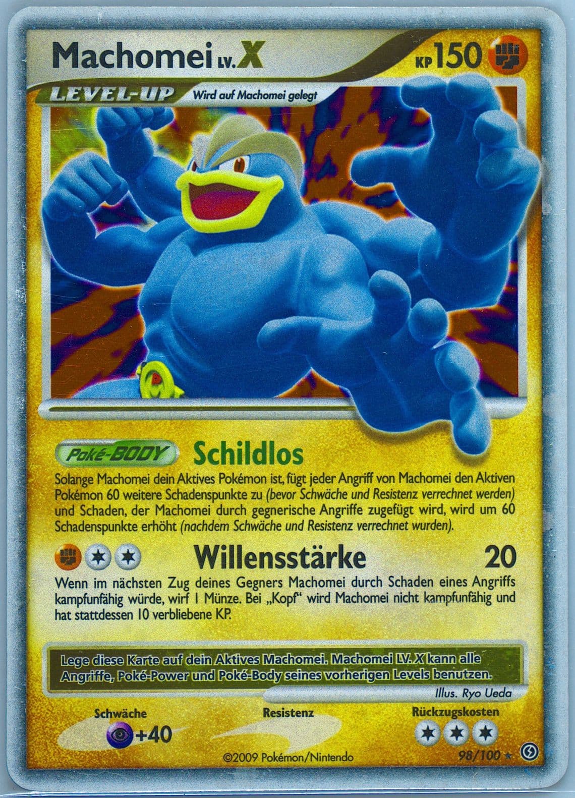 Machomei LV. X-Holo (98) 2009 Pokemon German Diamond & Pearl Stormfront